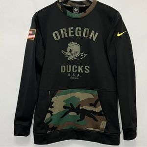 Nike Oregon Ducks Military Salute Camo Sweatshirt Black Men Size Small